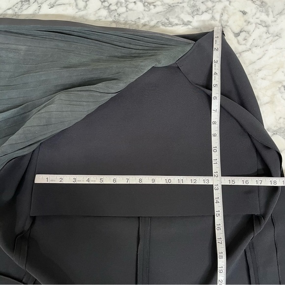 Belstaff black pleated front leather midi skirt asymmetrical size 38 US medium - Picture 7 of 12